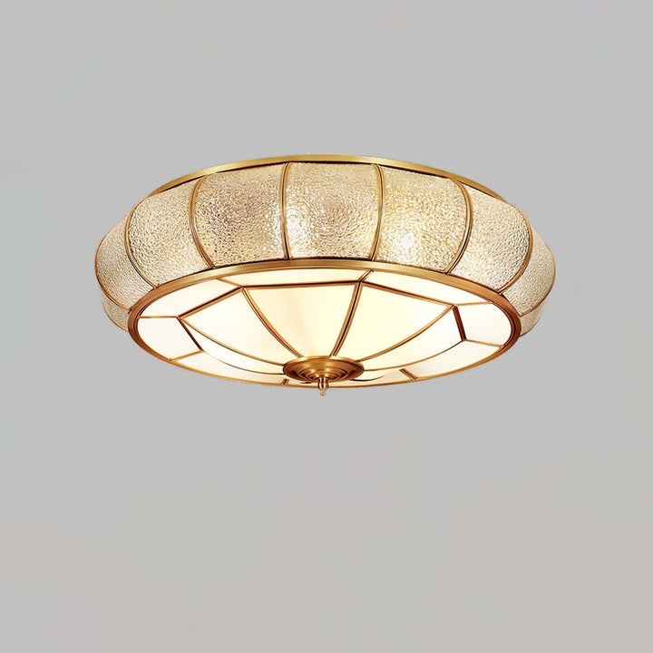 Round Textured Glass Ceiling Light Fixture