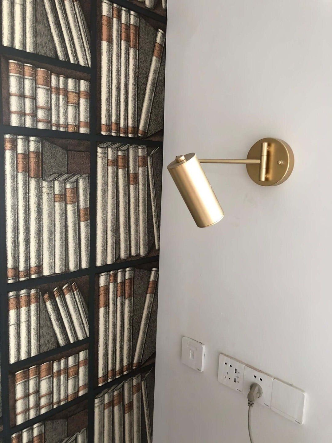 Adjustable Metal Swing Arm Wall Lamp with Integrated LED