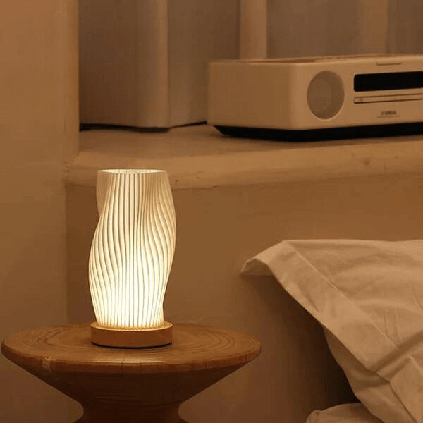 Modern Dimmable USB Desk Lamp with Wave Shade