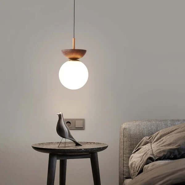 Modern Semi-Wooden Pendant Light