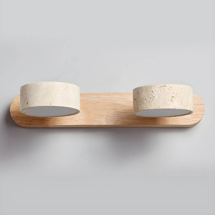 Natural Stone & Wood Wall Light Fixture