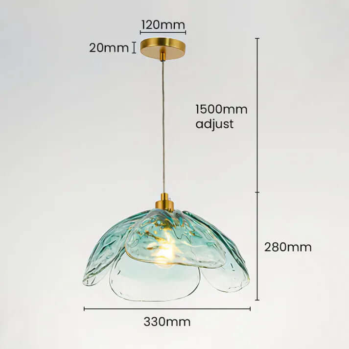 Elegant Glass Flower Petal Pendant Light