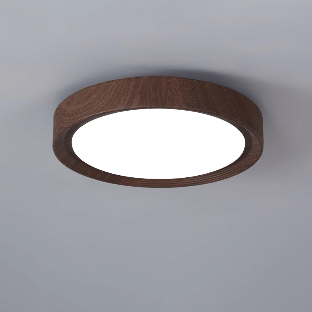 Modern Wood Grain LED Ceiling Light Fixture