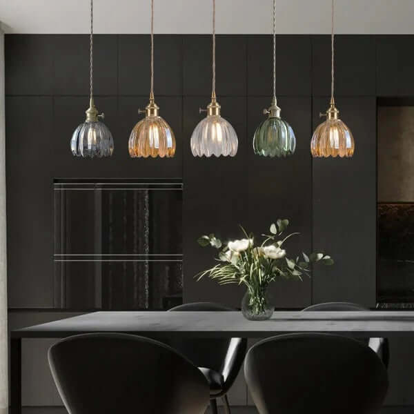 Retro Glass Flower Pendant Light