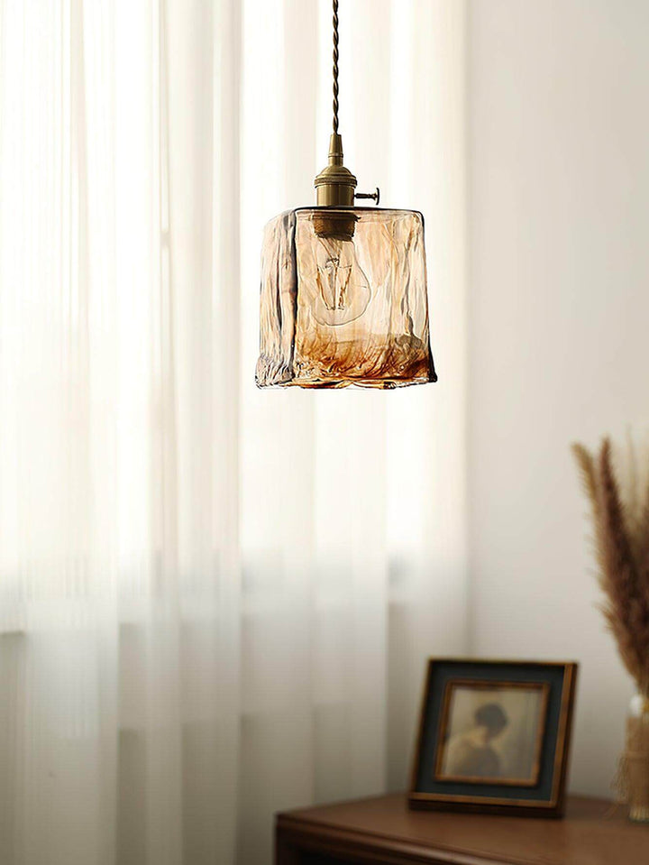 Brown Glass Pendant Light Fixture