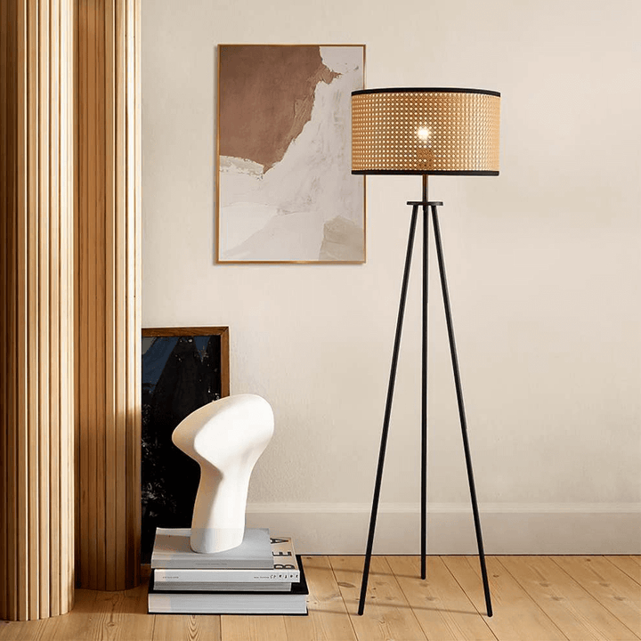 Rattan Tripod Floor Lamp - Natural Chic Lighting