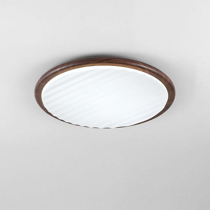 Round Wooden LED Ceiling Light for Bedroom