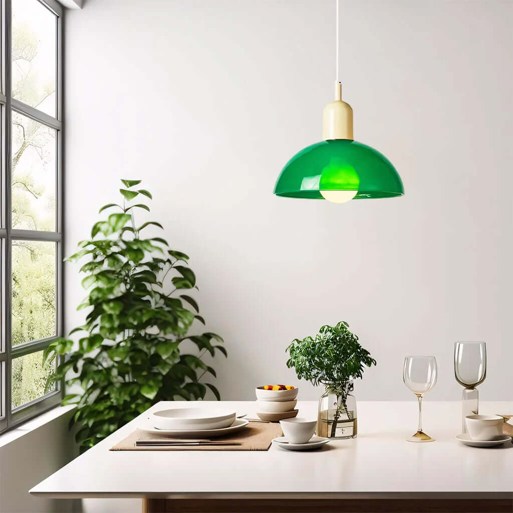 Colorful Glass Bowl Pendant Light