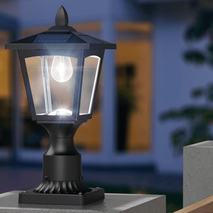 Outdoor Black Metal Lantern Post Light - IP44 Weatherproof