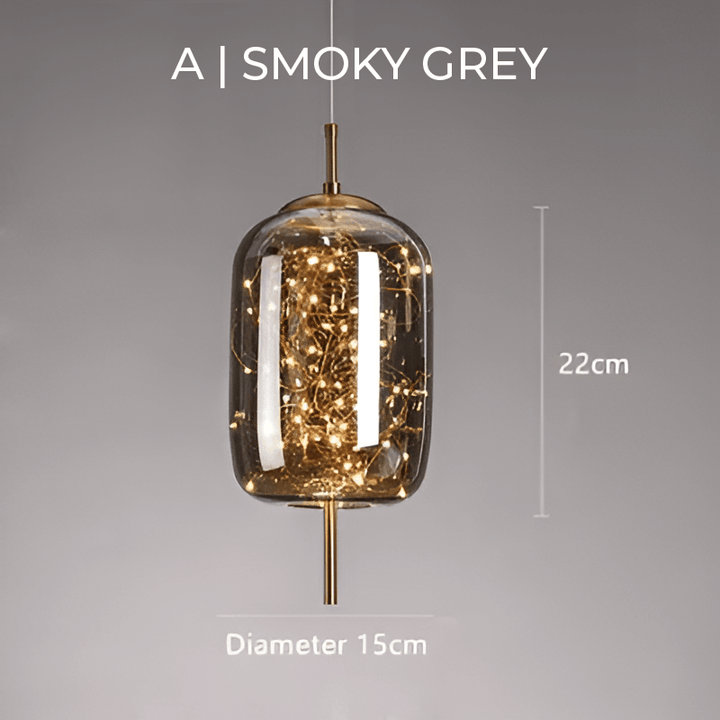 Brown Glass Pendant Light with Multiple Lights