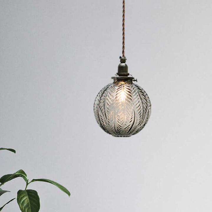 Vintage Glass Globe Pendant Light 15cm