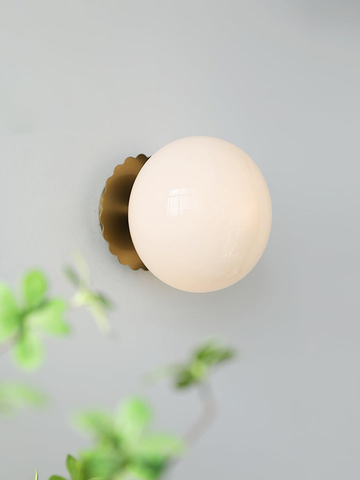 Pink Glass & Metal Sconce Light - 20cm