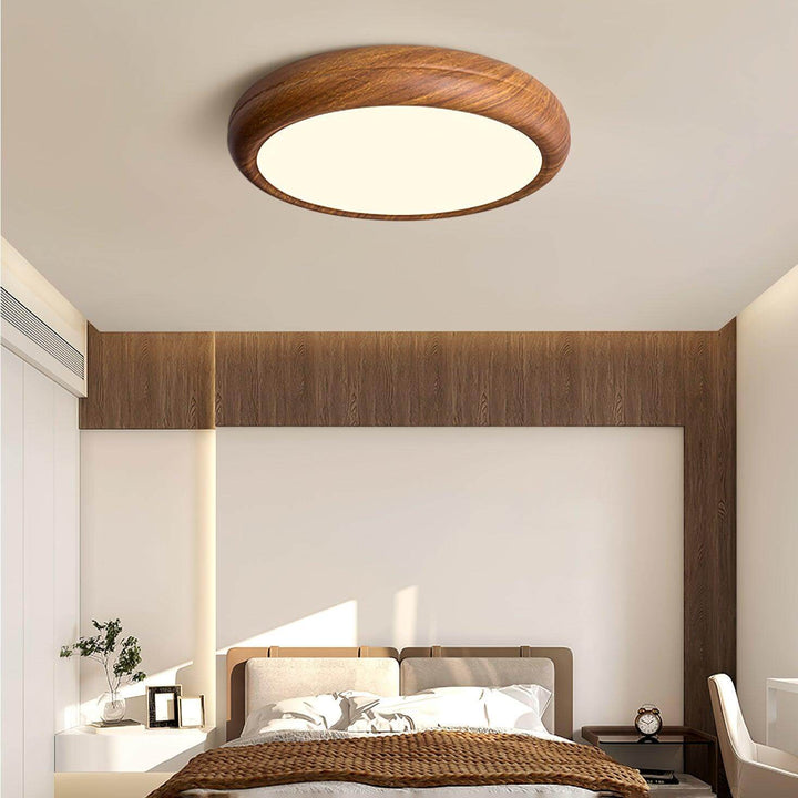Modern Wood Grain LED Ceiling Light Fixture