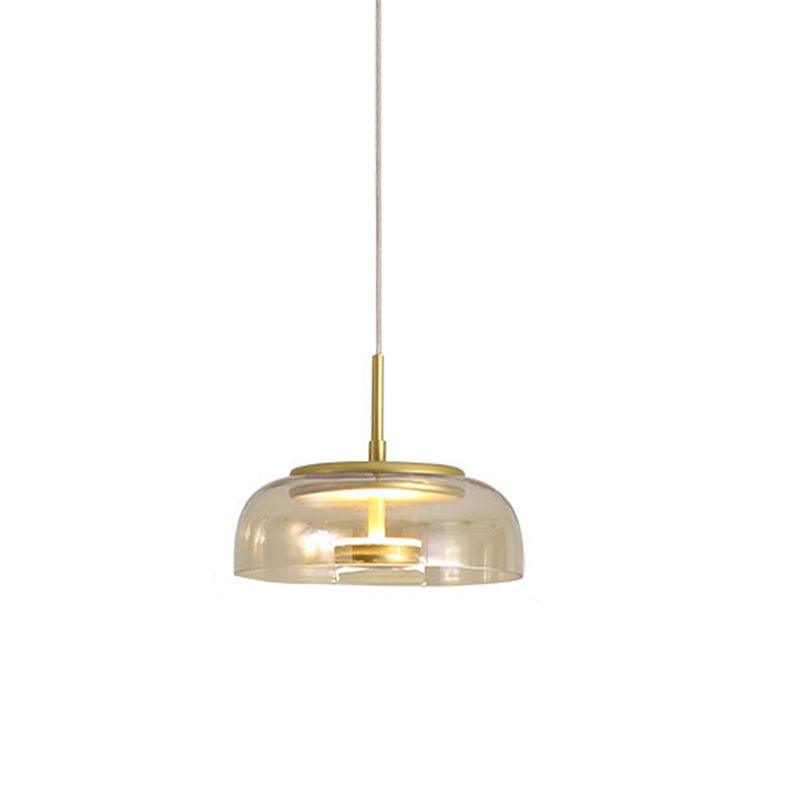Modern Brass & Glass Pendant Light