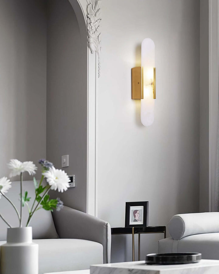 Elongated Alabaster Wall Lamp