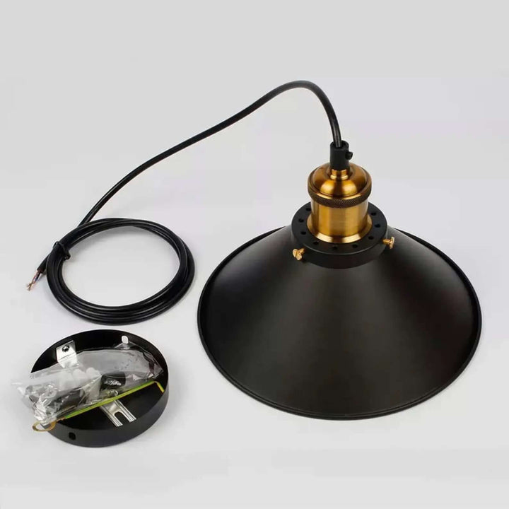 Vintage Brass Cone Pendant Light