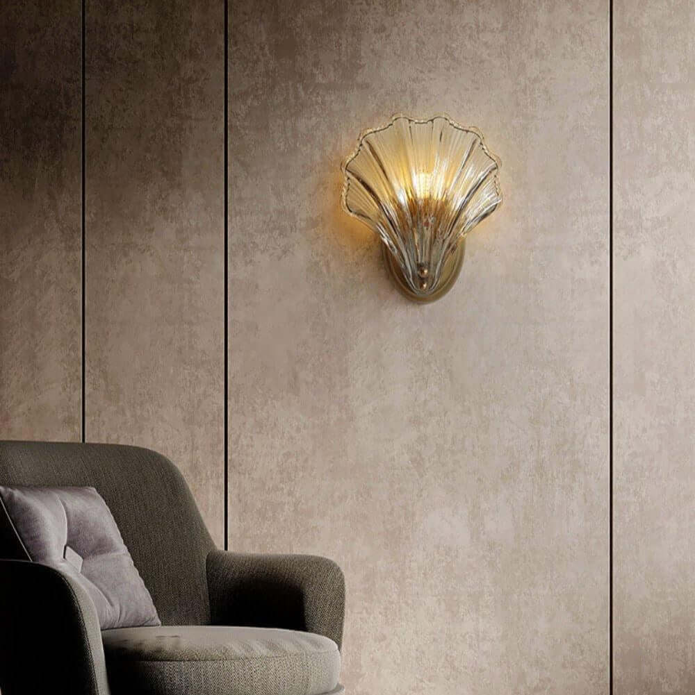 Seashell Wall Light Fixture, Nautical Decor, 20cm