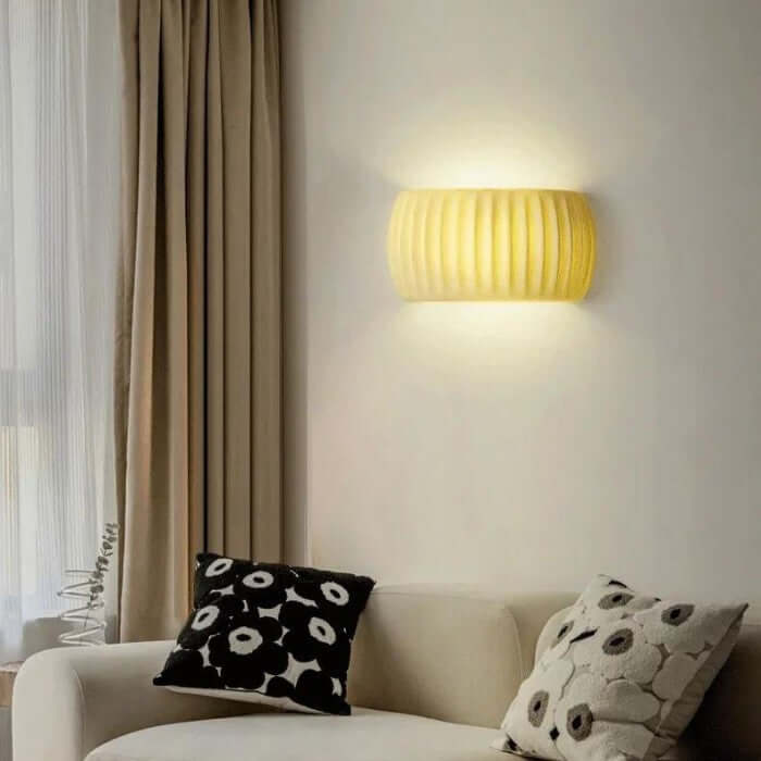 Ribbed Resin Wall Sconce - Art Deco Style