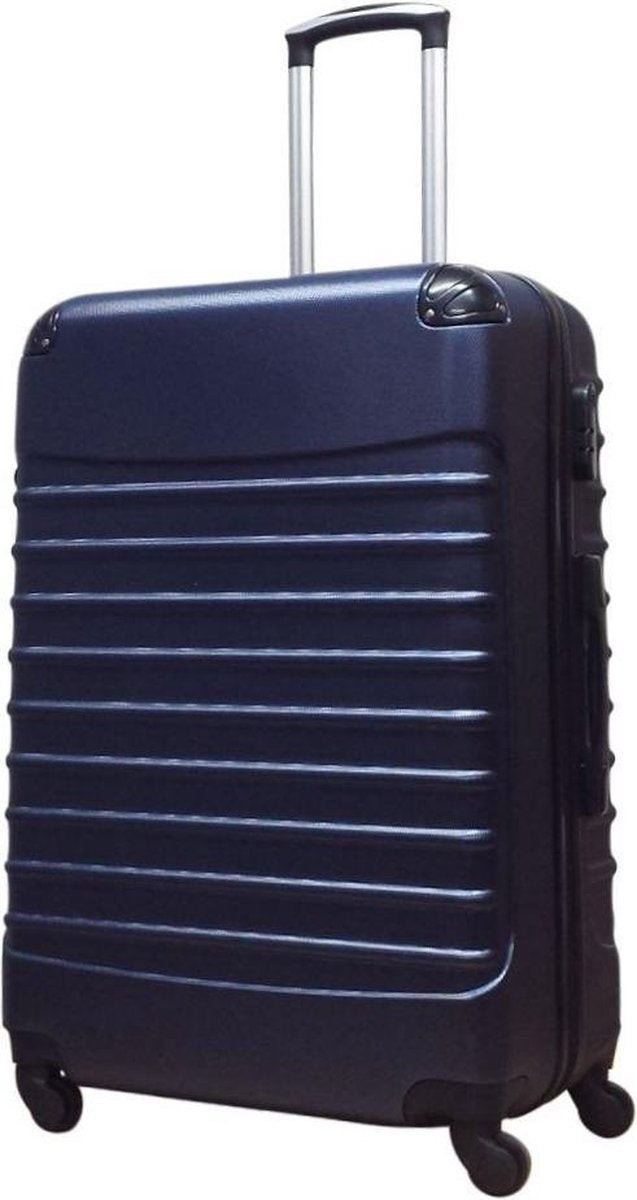 Versatile dark blue 2-piece unisex luggage set. Durable hardshell rolling suitcases, ready for any journey.