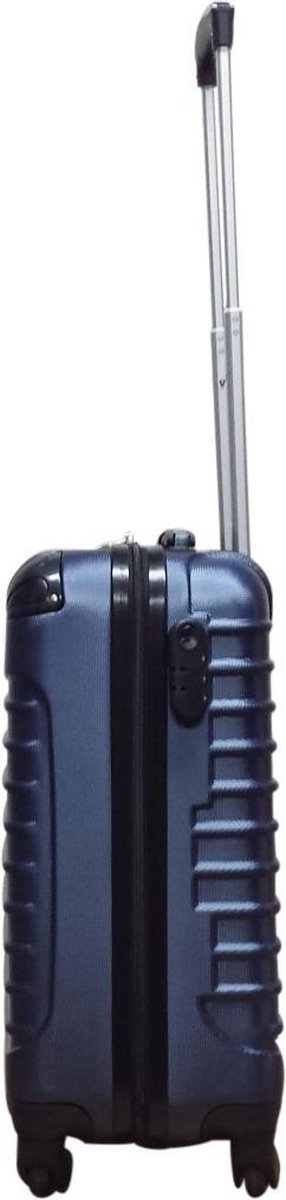 Essential dark blue 2-piece hardshell luggage set. Unisex suitcases for vacation, business trips, and organized travel.