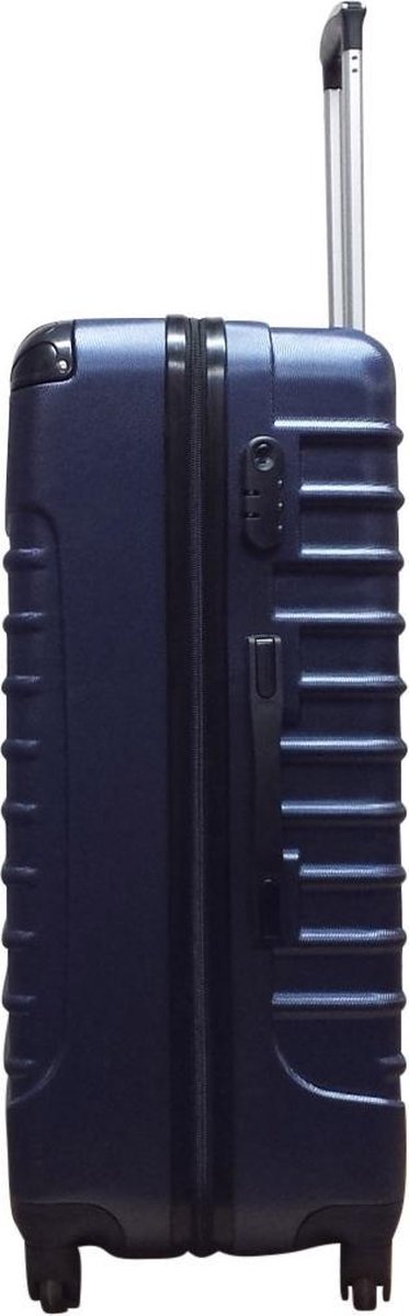 Hardshell dark blue 2-piece unisex luggage set. Durable rolling suitcases, ideal for stress-free travel & adventures.