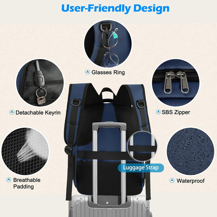 Durable dark grey waterproof school bag, padded laptop section & convenient USB port.