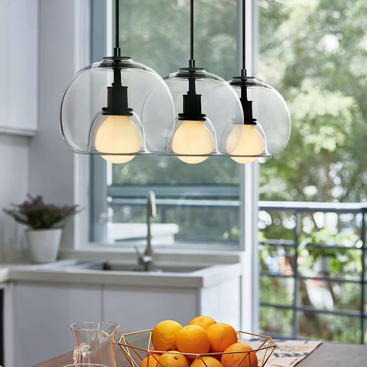 Modern Glass Pendant Light, 25cm Diameter