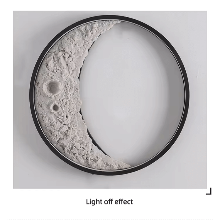 3D Crescent Moon Wall Lamp 40cm LED Light Fixture