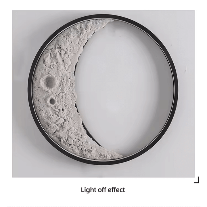3D Crescent Moon Wall Lamp 40cm LED Light Fixture