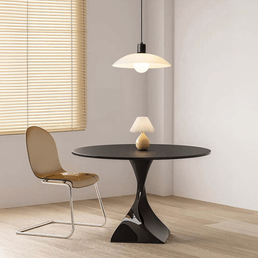 Modern White Glass Disc Pendant Light