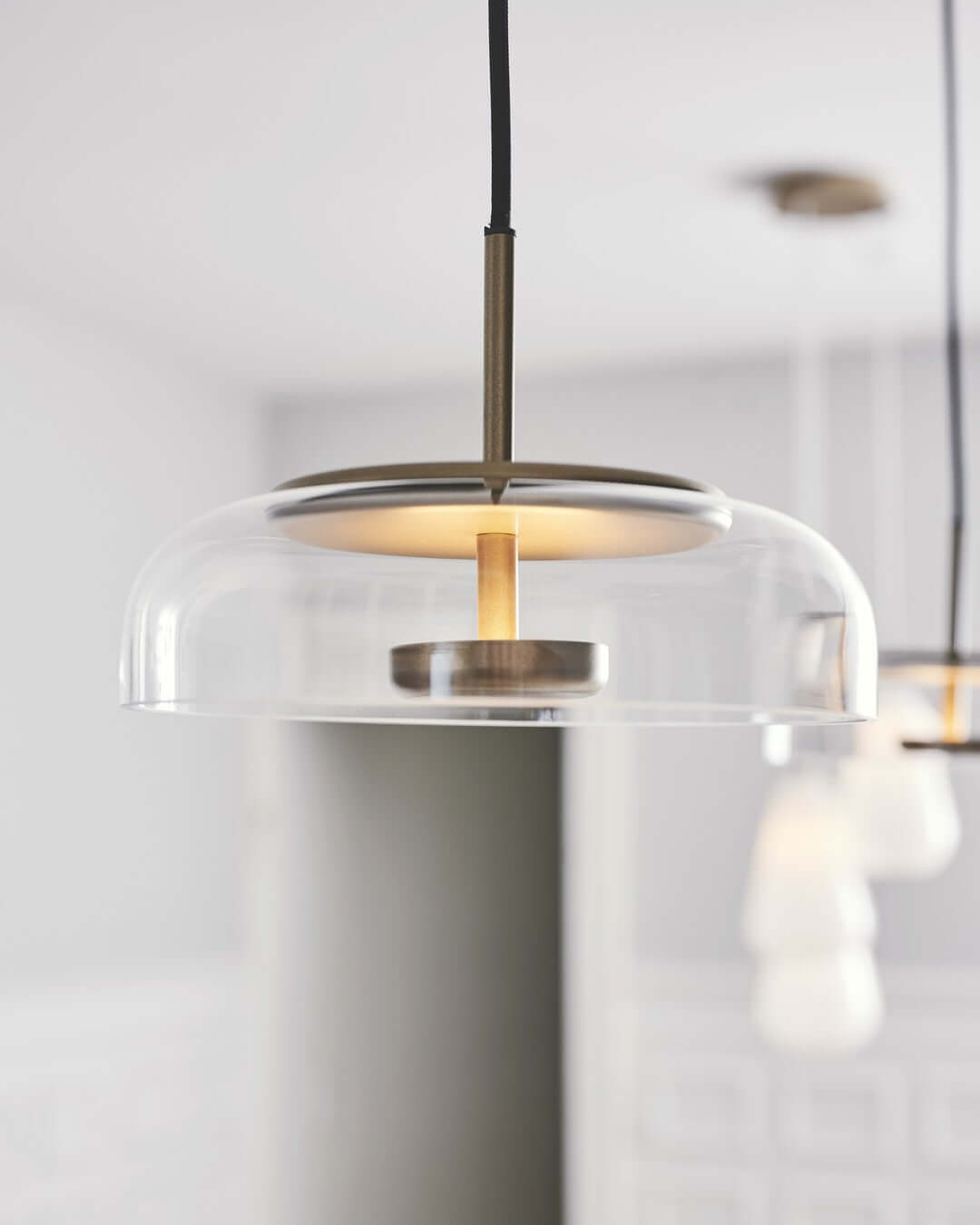 Modern Brass & Glass Pendant Light