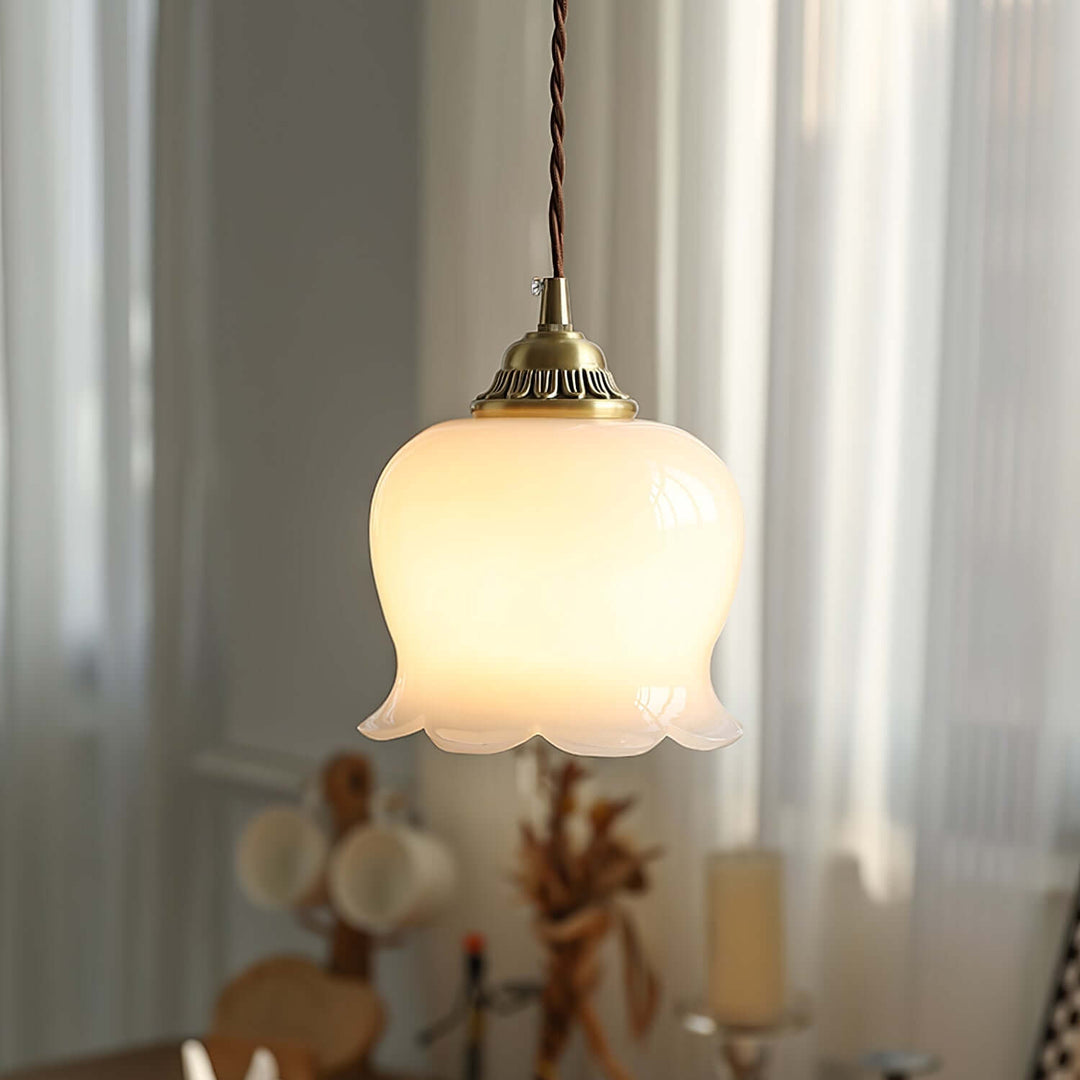 Floral Pendant Lamp, Elegant Hanging Ceiling Light Fixture