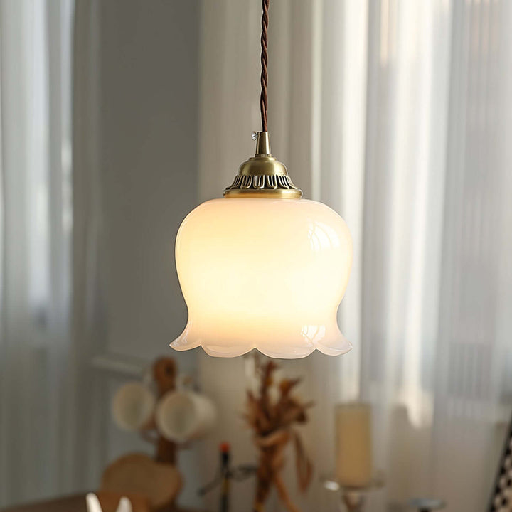 Floral Pendant Lamp, Elegant Hanging Ceiling Light Fixture
