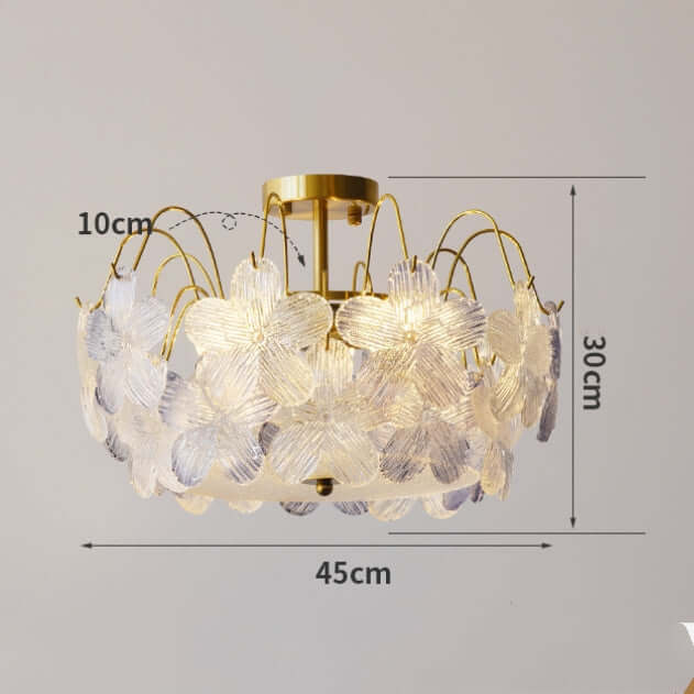 Floral Stained Glass Chandelier for Living Room