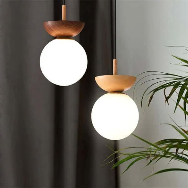 Modern Semi-Wooden Pendant Light