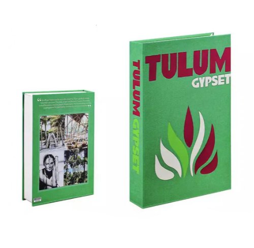 Horizontal display of decorative books, enhancing modern home decor & living room accents.