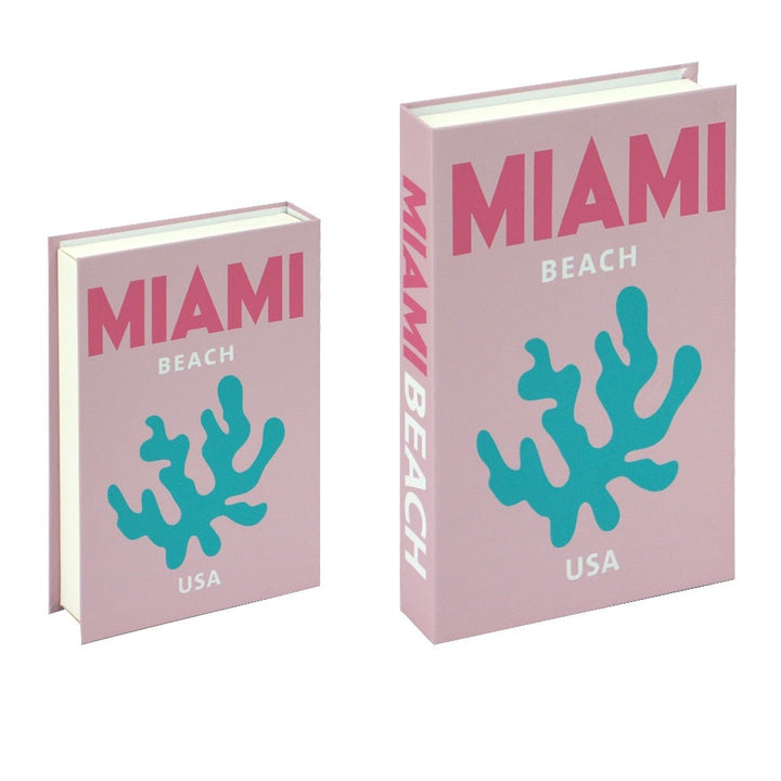 Decorative books used for bookshelf styling, creating a chic & modern living room aesthetic.
