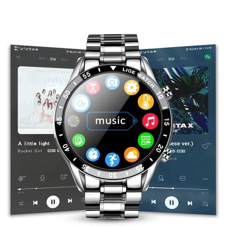 Smartwatch displaying heart rate, steps & sleep. A fitness tracker and advanced health monitor.