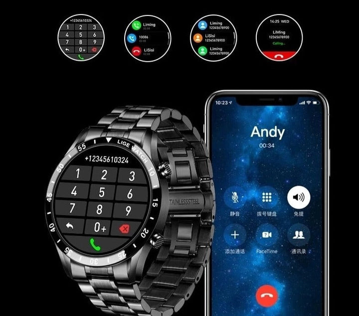 Bluetooth smartwatch with seamless calls, notifications & music control. Stay connected with this digital watch.