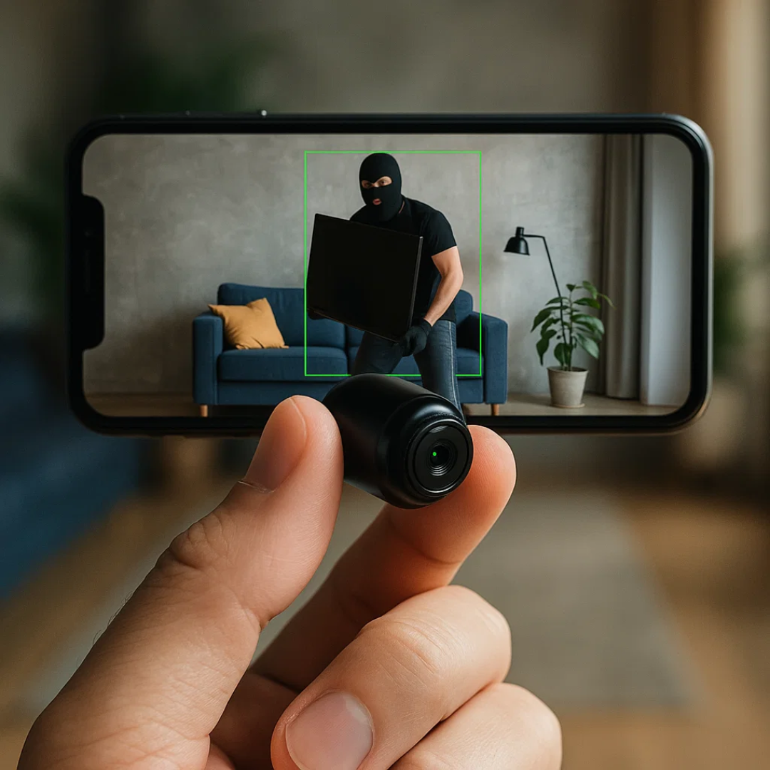 Discreet 1080P WiFi nanny cam for home security, subtly hidden surveillance with audio monitoring.