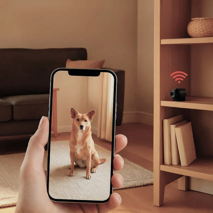 Wireless WiFi nanny cam, 1080P discreet surveillance camera for easy home security monitoring.