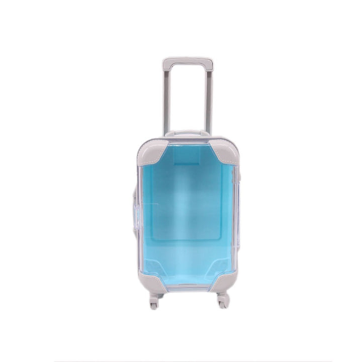 Durable doll travel suitcase, perfect mini luggage for children's pretend play & toy storage.