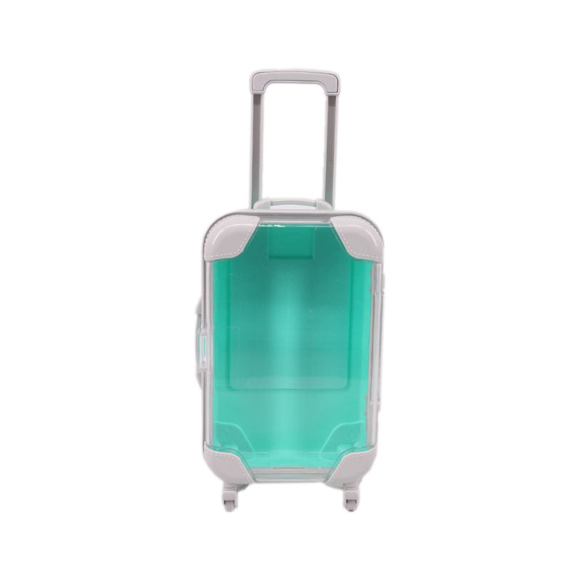Colorful doll travel suitcase, great for imaginative play & toy storage; 18-inch accessory.