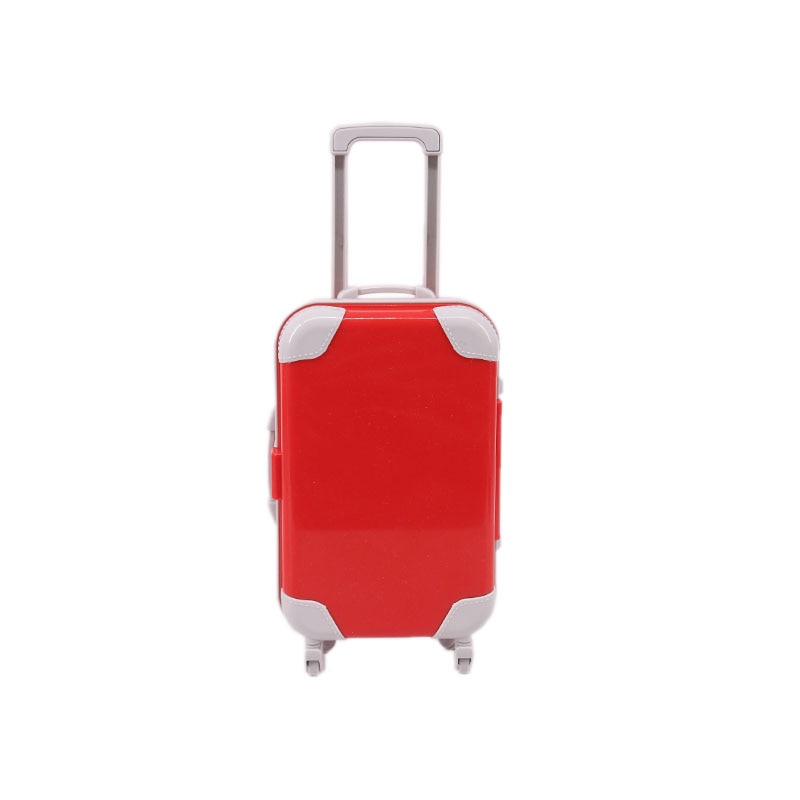 Kids' doll travel suitcase, durable & lightweight mini luggage for imaginative play adventures.