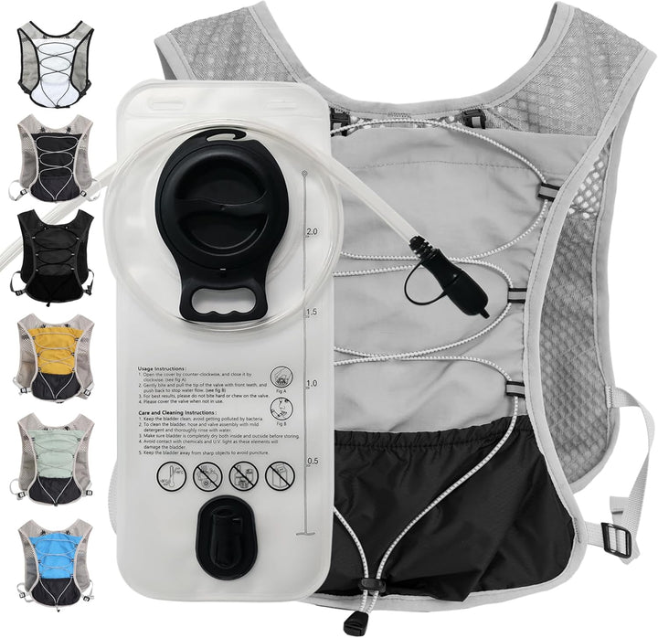 Dravien ultra-light hydration running vest with 2L bladder for marathon training.