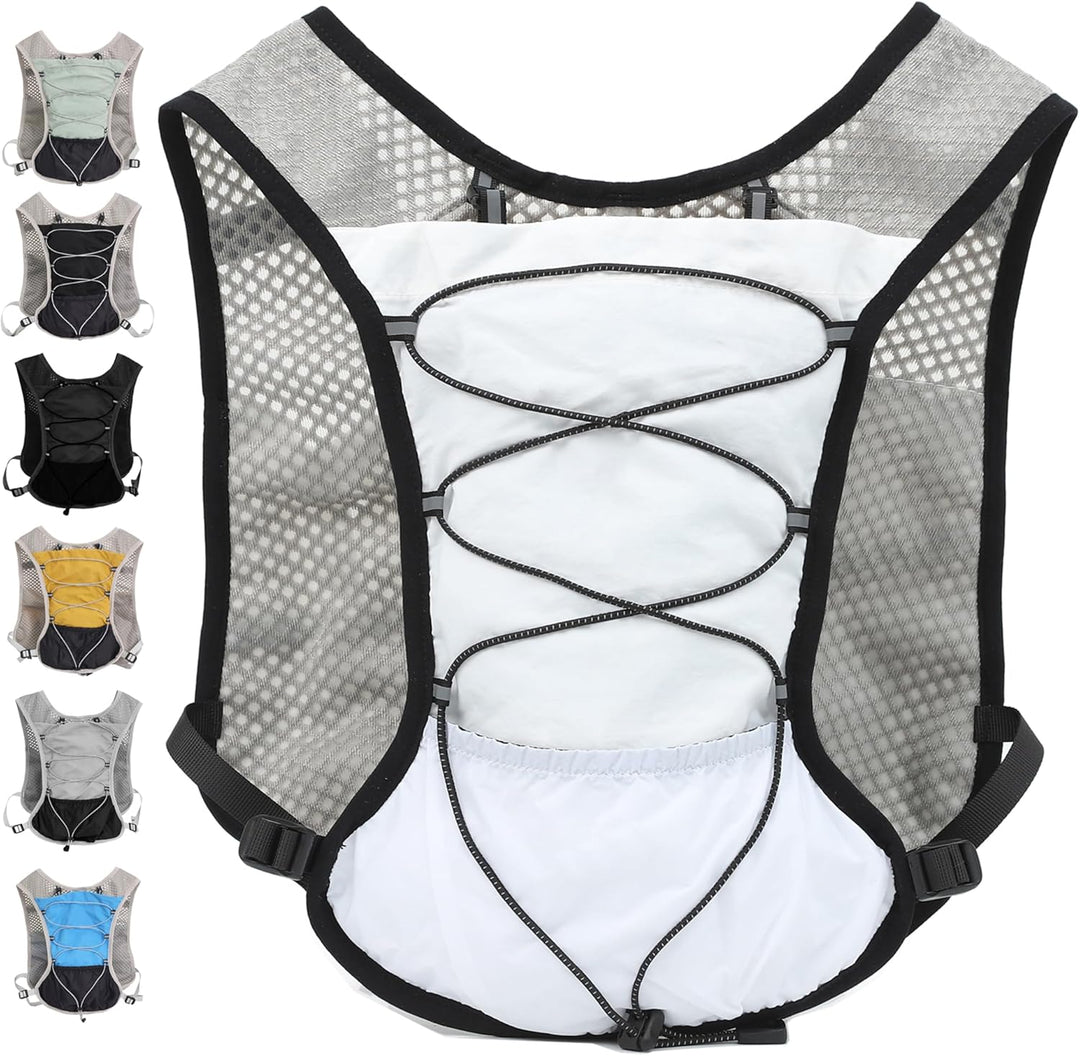 Hiking equipment: Dravien ultra-light hydration vest with 2L bladder for long treks.