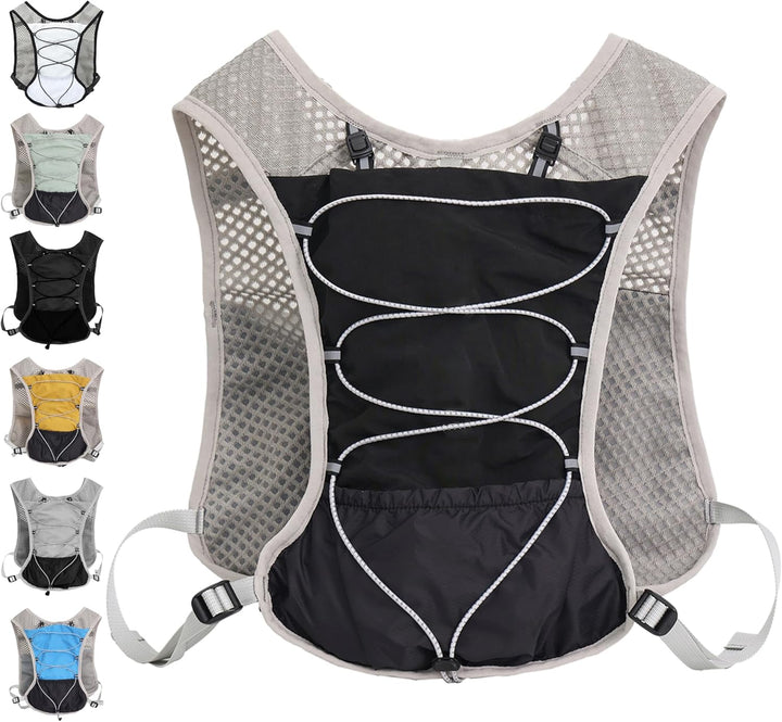 Unisex athletic gear: ultra-light running vest with 2L hydration bladder for any runner.