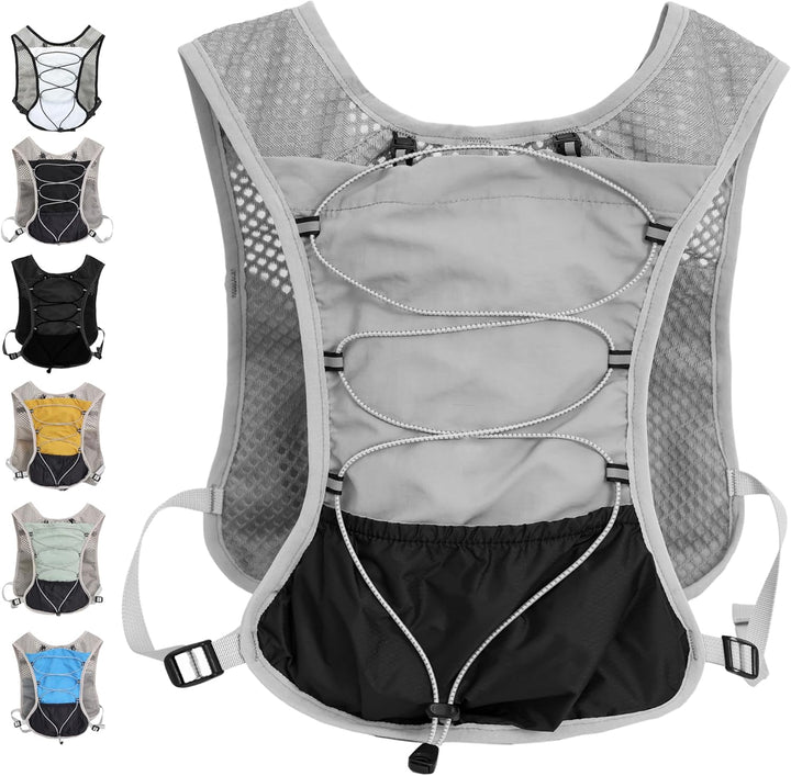 Marathon runner's hydration vest, ultra-light, 2L capacity, adjustable for perfect fit.