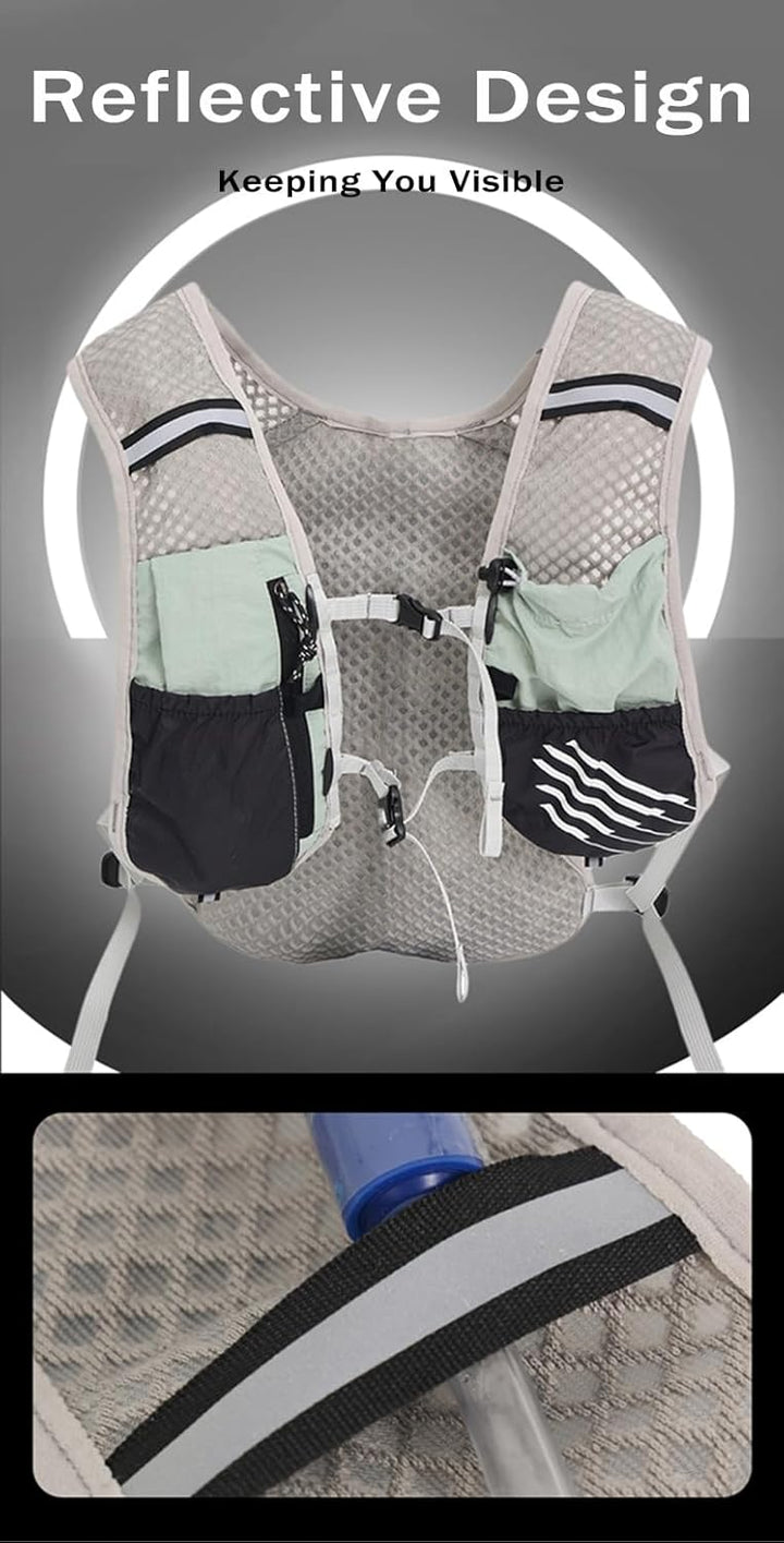 Dravien ultra-light running vest with 2L hydration bladder, essential for race day.