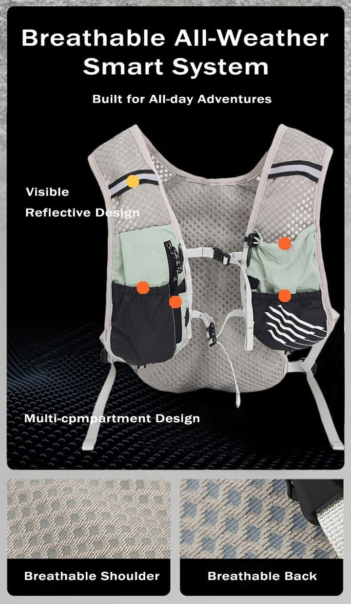 Dravien ultra-light hydration vest, 2L bladder, unisex, for all your running needs.